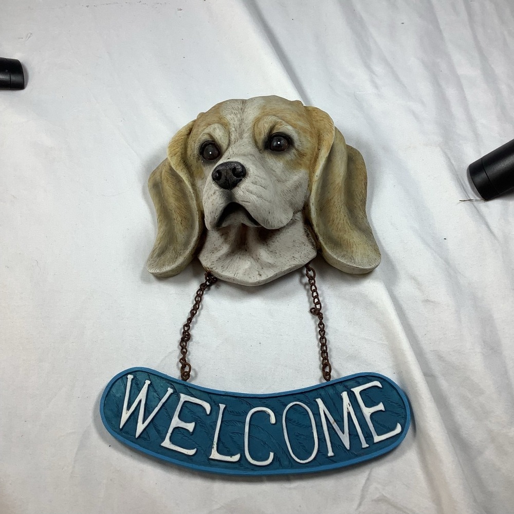 Beagle Dog Head Welcome Decor Plaque